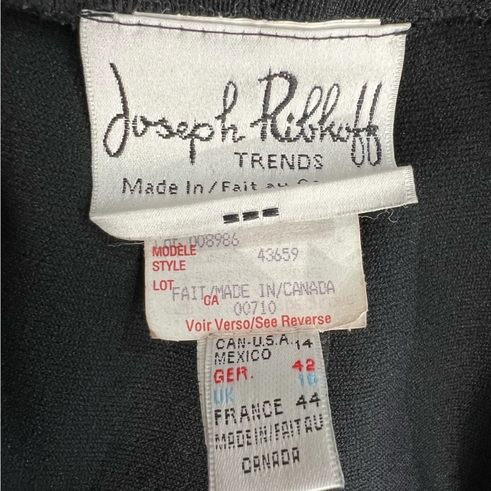 SOLD Vtg Joseph Ribkoff 70s 80s union made black cropped applique pants 14 - Picture 10 of 12